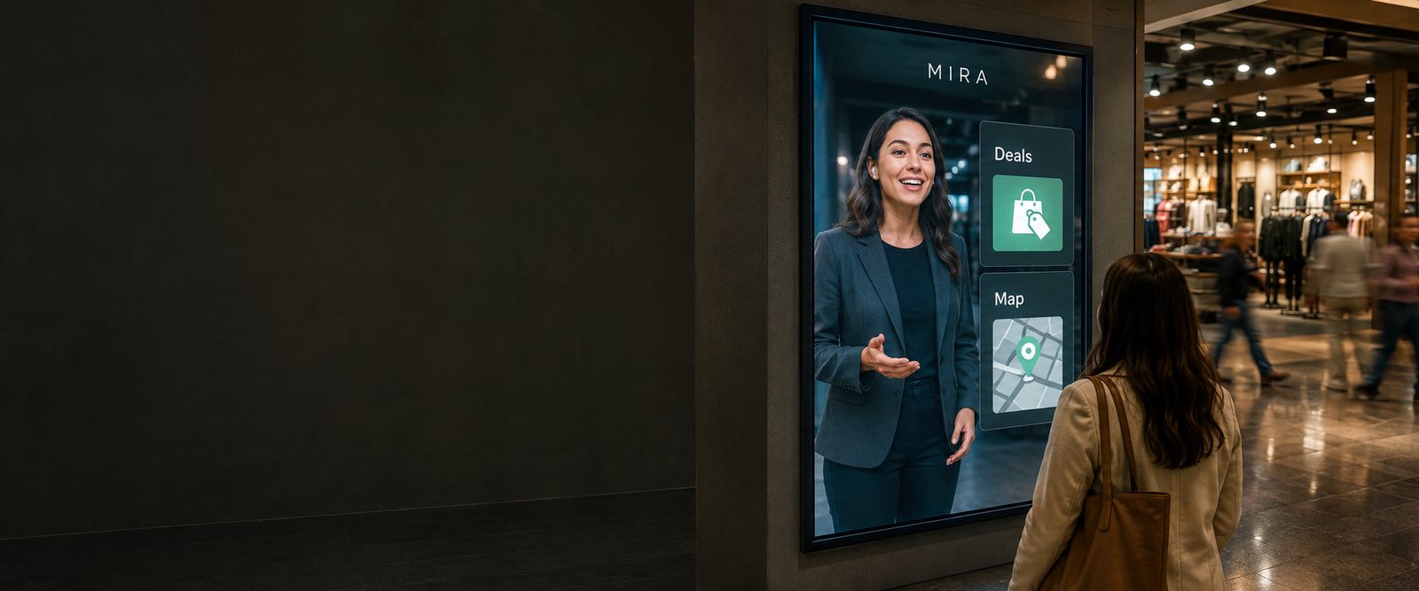 MIRA concierge on in-store digital signage