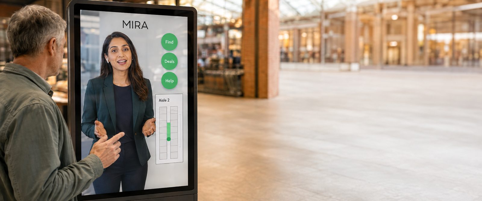 MIRA concierge on an in-store kiosk