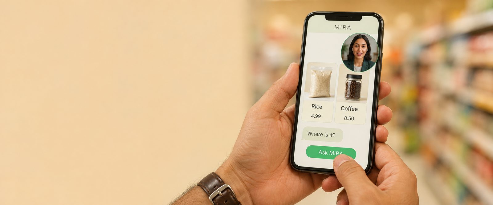 MIRA concierge in a retail mobile app