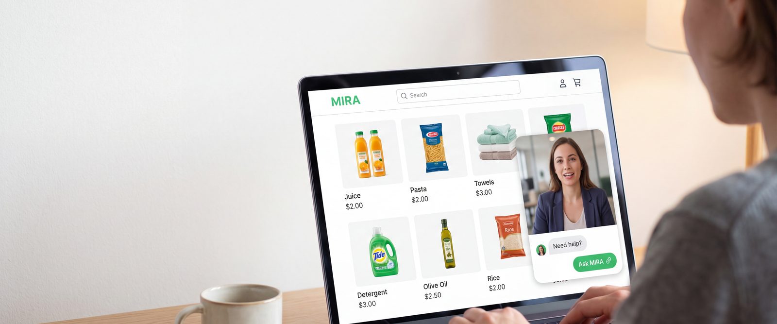MIRA concierge on a retail website